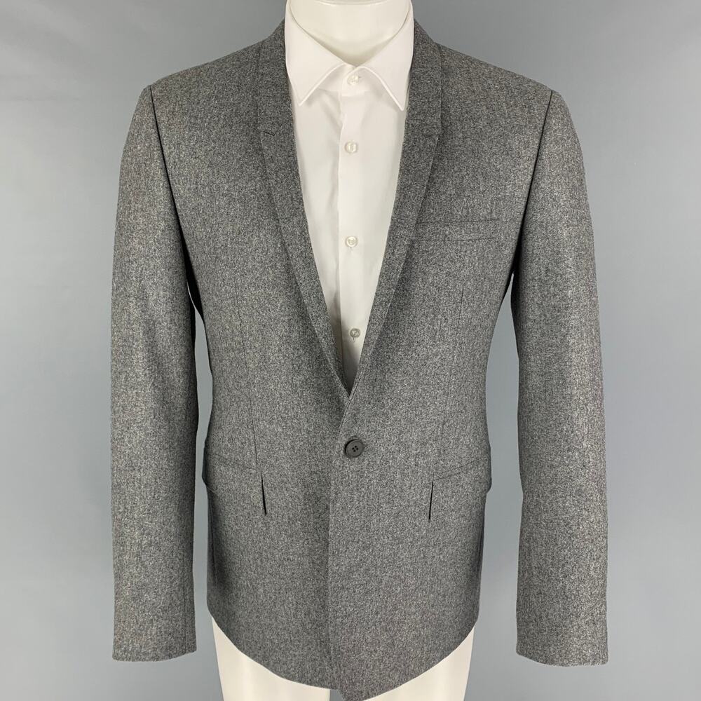 MATTISON Size 40 Grey Wool Notch Lapel Sport Coat